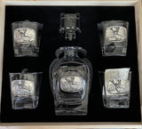Celtic Decanter presentation box with 4 glasses