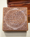 Box Wood with Celtic Circle Carved Design