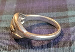 Ring Gold Triquetra on Sterling Silver Narrow Band