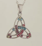 Necklace - Rhodium and Colorful Gems