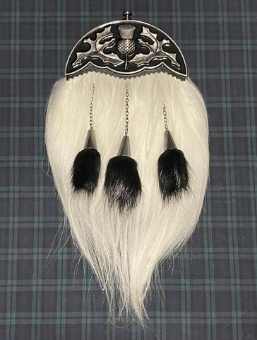 Goat Hair Sporran with Antiqued Enameled Thistle