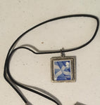 Necklace Saltire Stamp w/black suede chain
