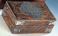 Box Wood with Metal Celtic Cross Design Top 4" x 6"
