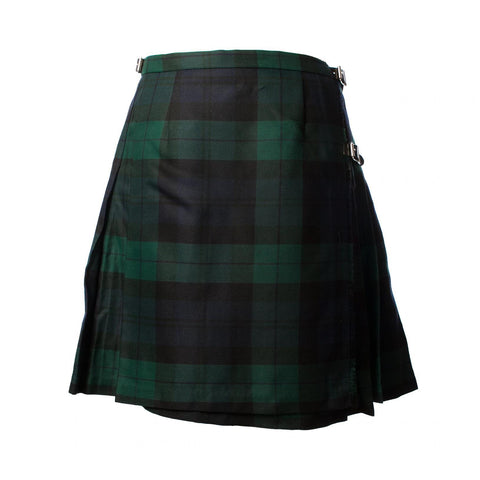 Kilt Womens Poly Viscous Deluxe Tartan Kilted Skirt (Blackwatch)